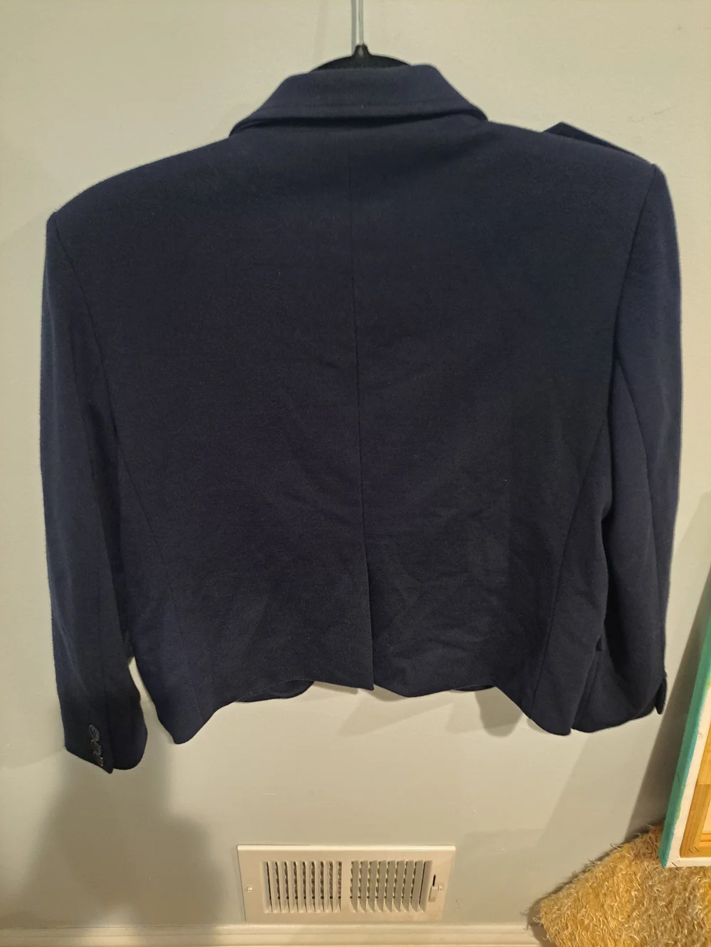 Tory Burch Navy Military-Inspired Blazer with Printed Lining